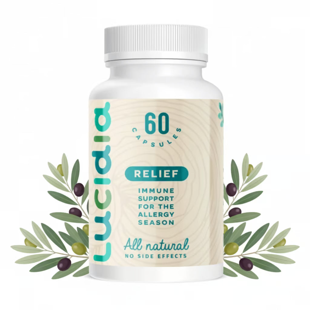 Lucidia Seasonal Relief Olive Leaf Formula for fall and winter sinus support