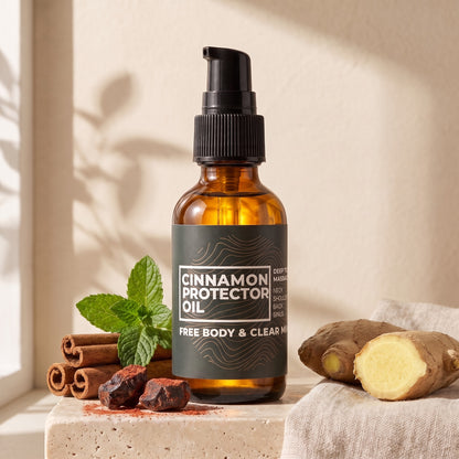 Cinnamon Protector Oil with cinnamon quills, peppermint, ginger and dragon's blood resin