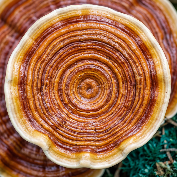Reishi growth rings, close up
