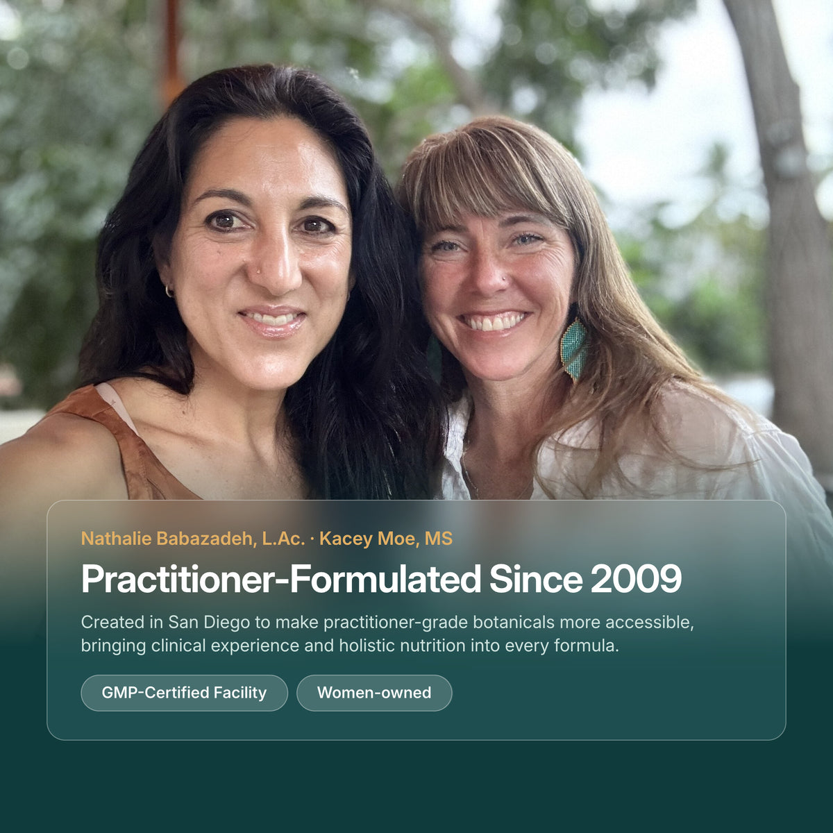 Founders Nathalie Babazadeh, L.Ac., and Kacey Moe, MS, who formulated Lucidia in 2009