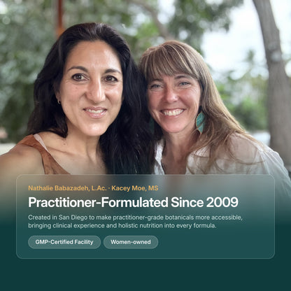 Founders Nathalie Babazadeh, L.Ac., and Kacey Moe, MS, who formulated Lucidia in 2009
