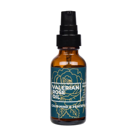 Valerian Rose Healing Massage Oil - calming massage oil with valerian and rose